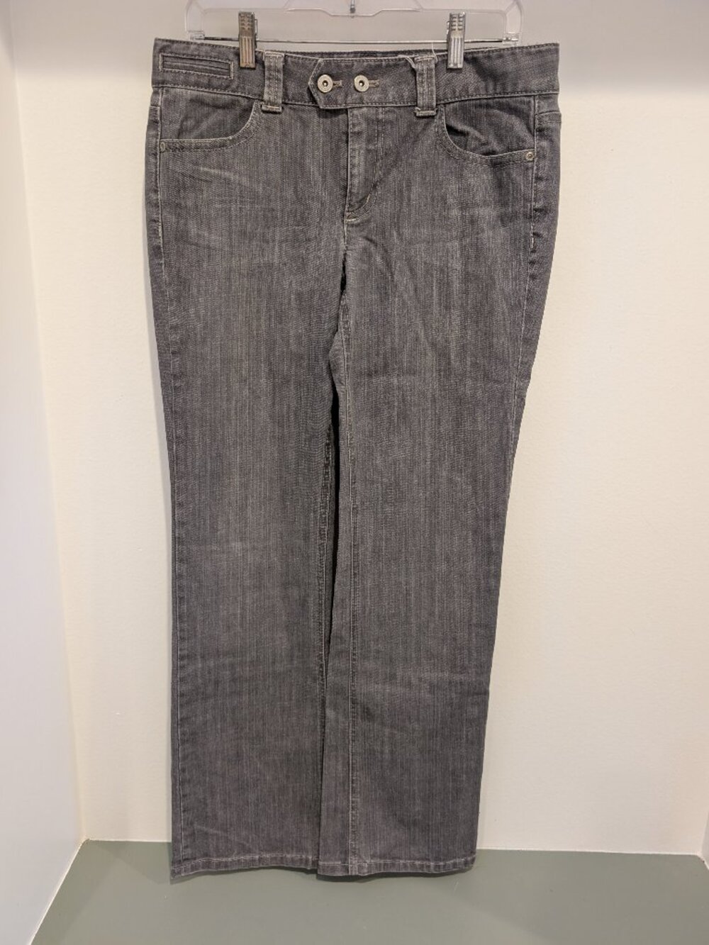 Ann Taylor Women's Gray Stretch-Denim Modern-Fit Lindsay-Waist Jeans Size 8
